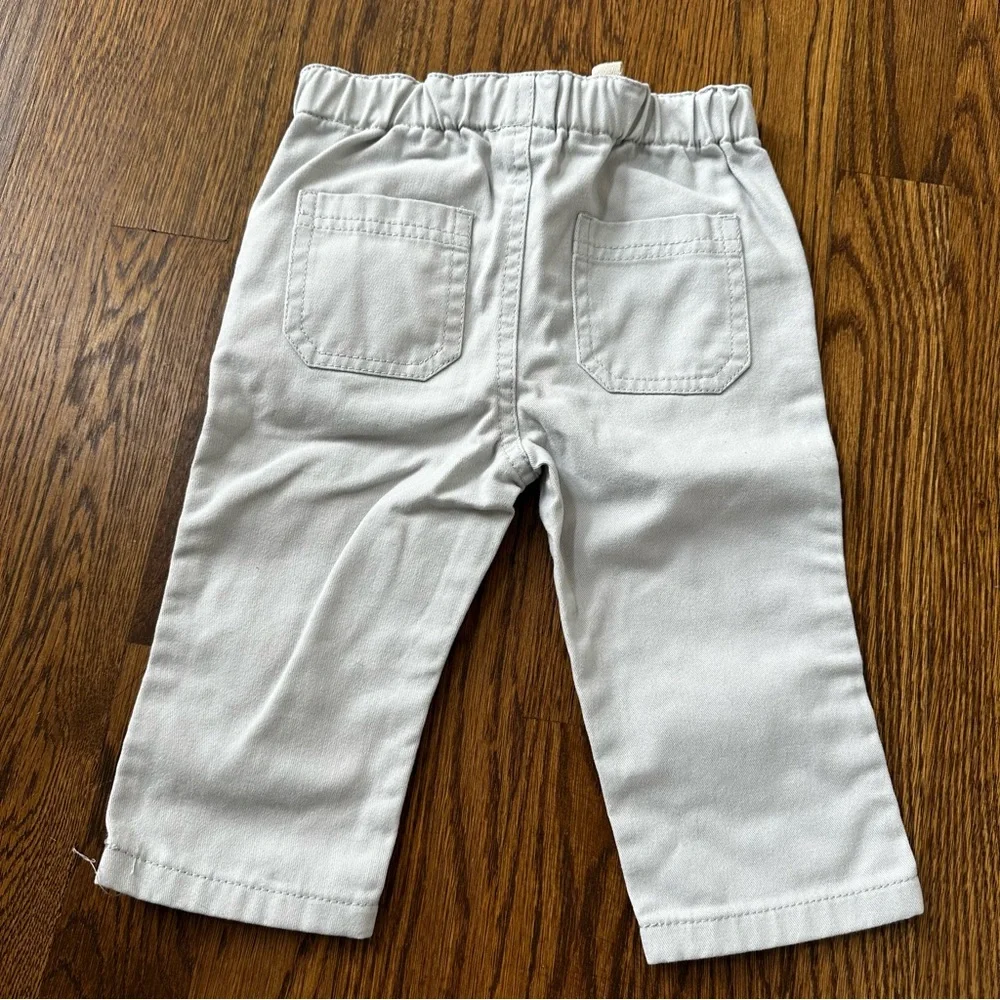 Nautica Mint Green Button-Down Shirt with Light Gray Pants Set, size 12M
